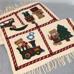 Christmas Fringe Rug Accent Decoration Holiday Bear